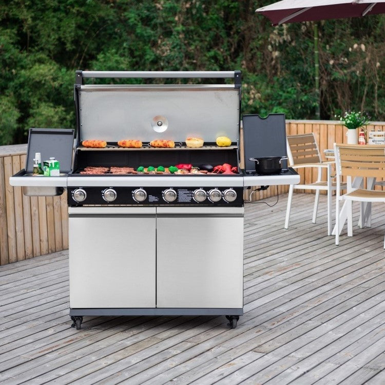 Boss Grill Alabama Elite - 6 Burner Gas BBQ with Side Burner - Stainless Steel SKU: IQBBQ6BSS