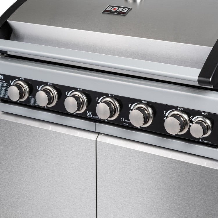 Boss Grill Alabama Elite - 6 Burner Gas BBQ with Side Burner - Stainless Steel SKU: IQBBQ6BSS