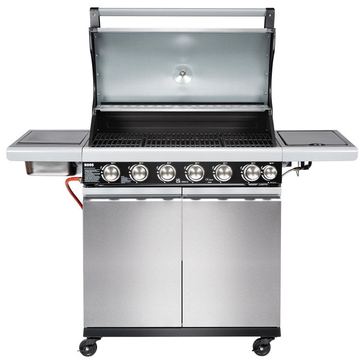 Boss Grill Alabama Elite - 6 Burner Gas BBQ with Side Burner - Stainless Steel   SKU: IQBBQ6BSS