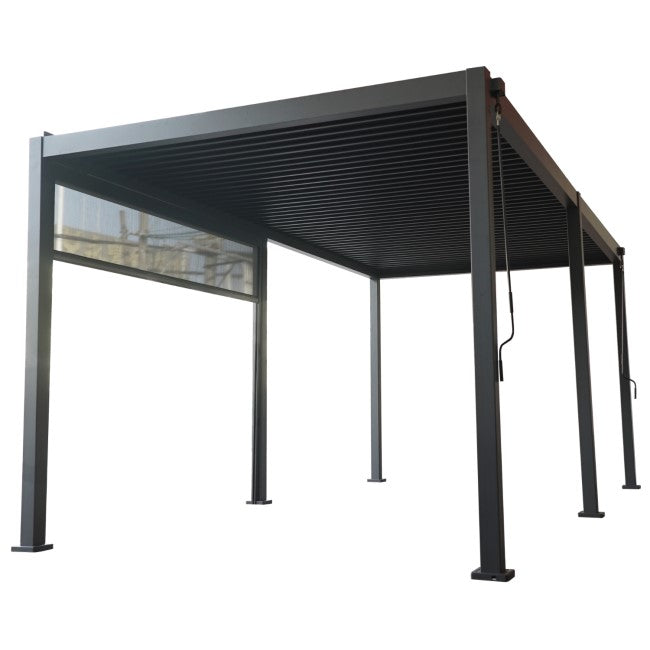 Heavy Duty Aluminium Hot Tub Pergola with Louvred Roof - 6 x 3m   SKU: OL6X3
