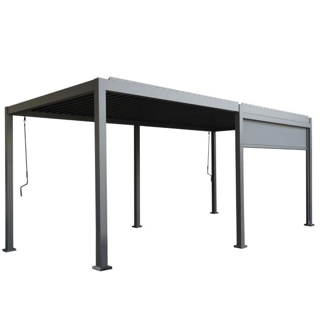 Heavy Duty Aluminium Hot Tub Pergola with Louvred Roof - 6 x 3m   SKU: OL6X3