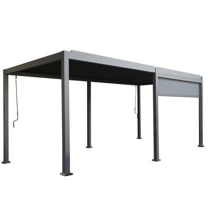 Heavy Duty Aluminium Hot Tub Pergola with Louvred Roof - 6 x 3m   SKU: OL6X3