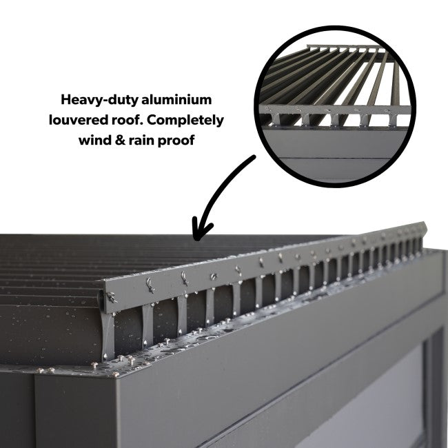 Heavy Duty Aluminium Hot Tub Pergola with Louvred Roof - 6 x 3m   SKU: OL6X3