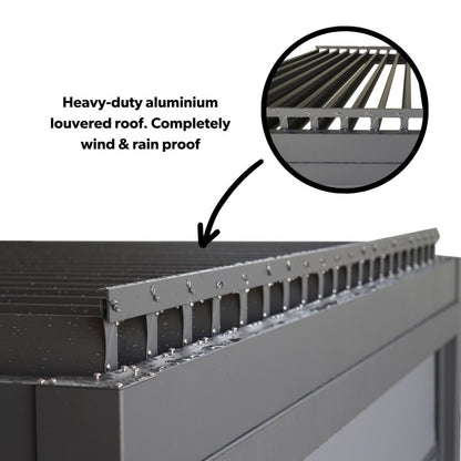 Heavy Duty Aluminium Hot Tub Pergola with Louvred Roof - 6 x 3m   SKU: OL6X3