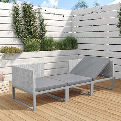 2 Seater Grey Garden Rattan Modular Bistro Set & Lounger - Fortrose  SKU: FTR099